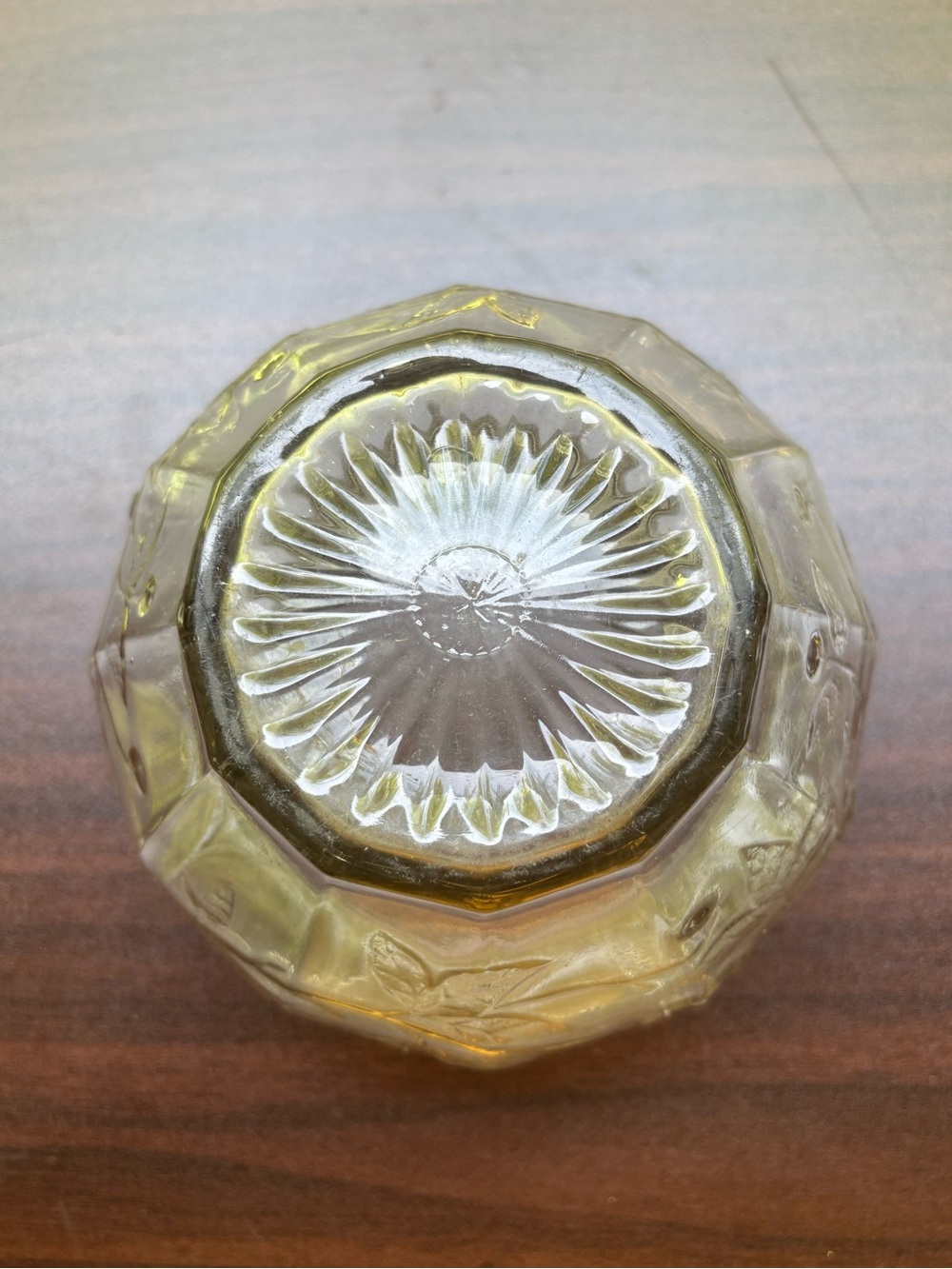 Clear Embossed Glass Flower Bowl/Vase - Picture 3 of 3